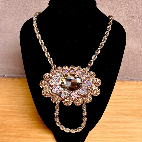 Upcycled Jewelry - Gala-Worthy Vintage Brooch Necklace